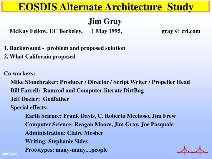 eosdis alternate architecture study