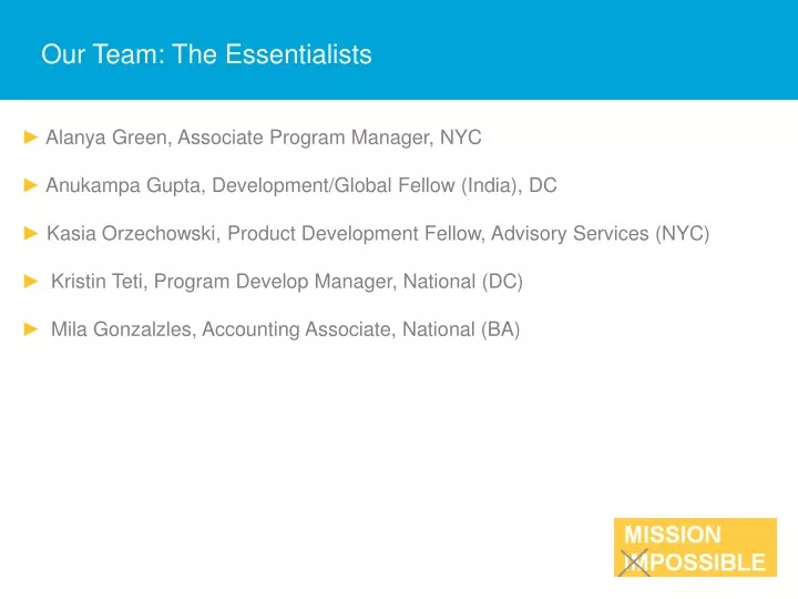 our team the essentialists