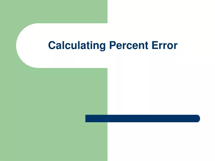 calculating percent error