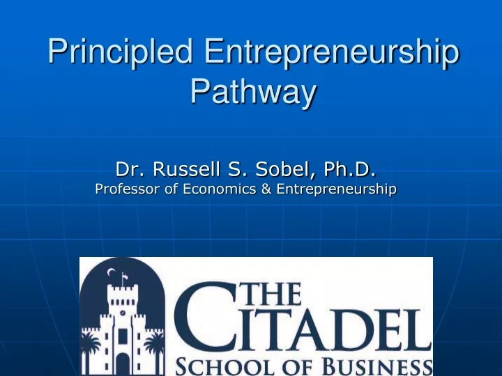 principled entrepreneurship pathway