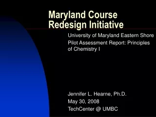 Maryland Course Redesign Initiative