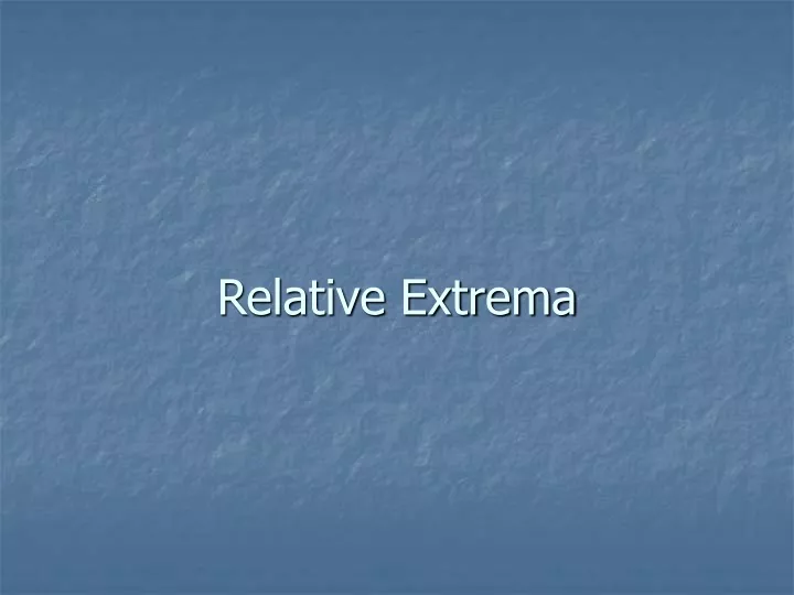 relative extrema