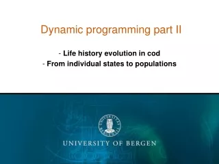 Dynamic programming part II