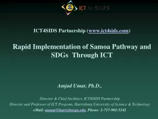 Amjad Umar, Ph.D., Director &amp; Chief Architect, ICT4SIDS Partnership