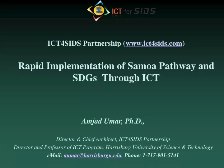 ict4sids partnership www ict4sids com rapid implementation of samoa pathway and sdgs through ict