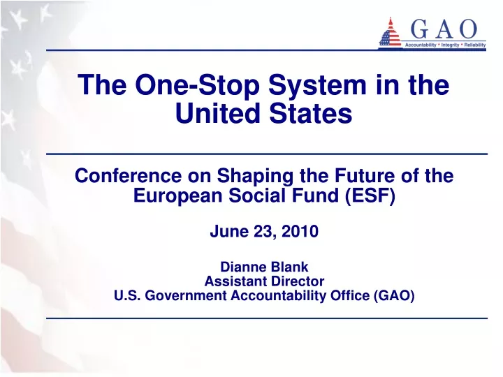 the one stop system in the united states