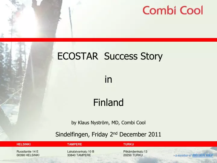 ecostar success story in finland by klaus nystr m md combi cool