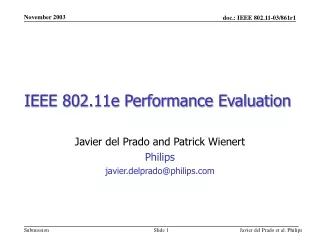 IEEE 802.11e Performance Evaluation