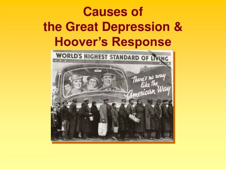 causes of the great depression hoover s response