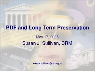 PDF and Long Term Preservation