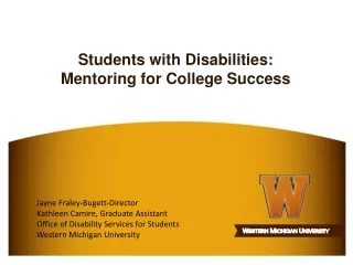 Students with Disabilities:   Mentoring for College Success