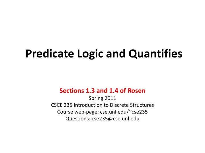 predicate logic and quantifies