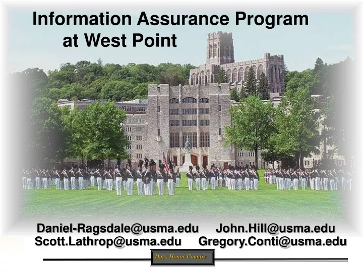 information assurance program at west point