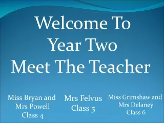 Welcome To Year Two Meet The Teacher