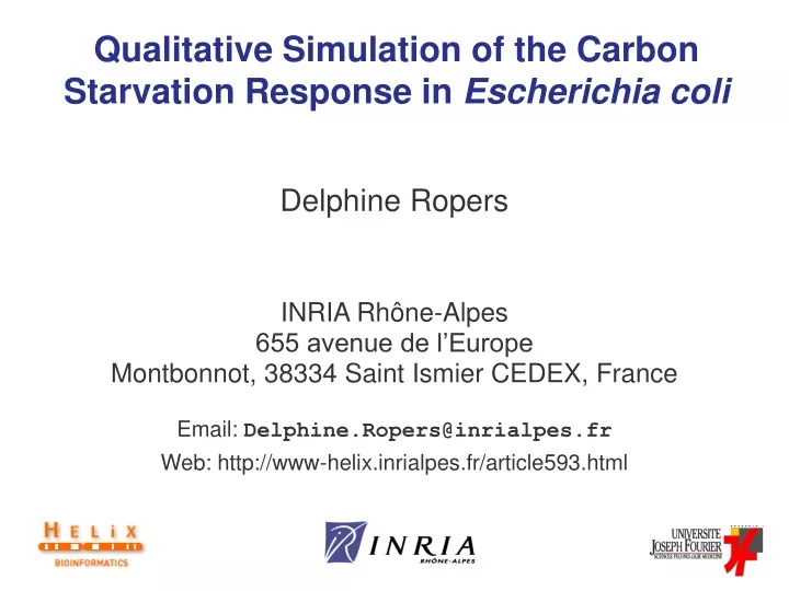 qualitative simulation of the carbon starvation