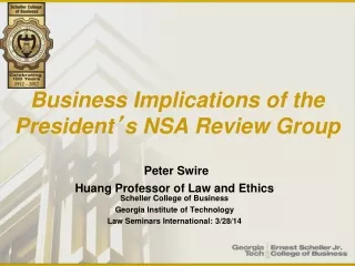 Business Implications of the President ’ s NSA Review Group