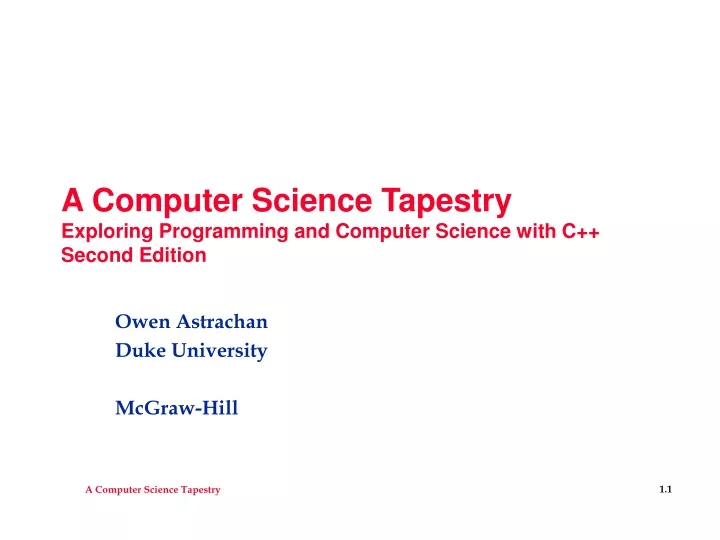 a computer science tapestry exploring programming and computer science with c second edition