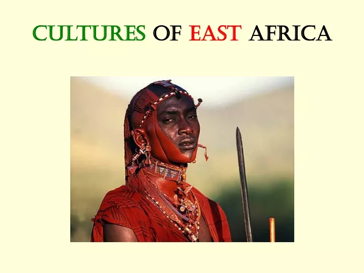 cultures of east africa
