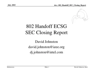 802 Handoff ECSG SEC Closing Report
