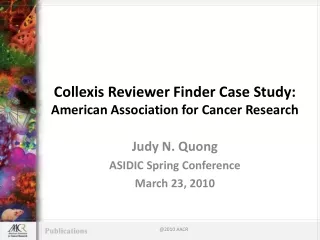 Collexis Reviewer Finder Case Study: American Association for Cancer Research