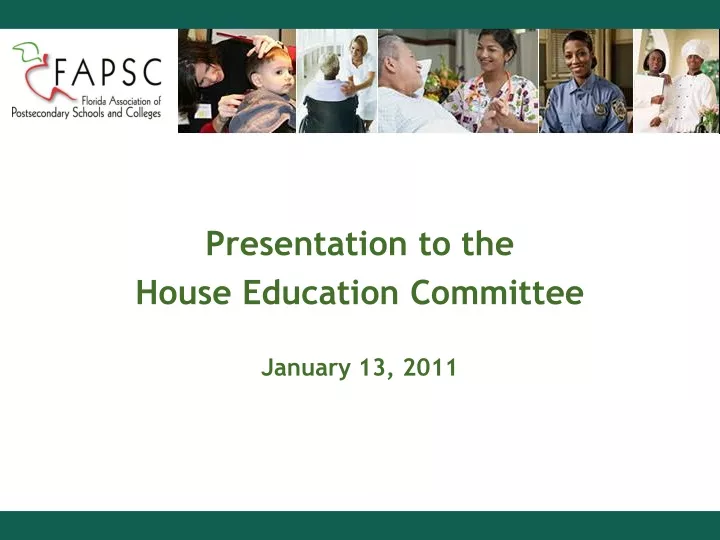 presentation to the house education committee