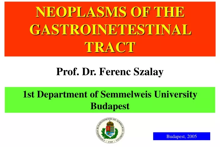 neoplasms of the gastroinetestinal tract