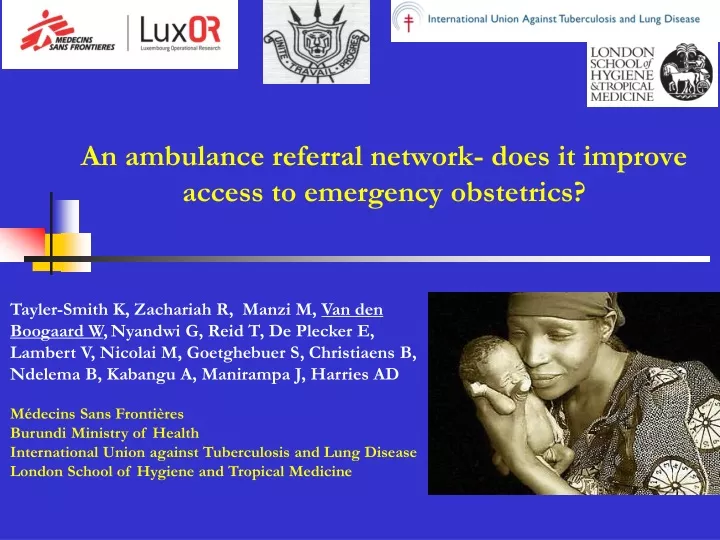 an ambulance referral network does it improve access to emergency obstetrics