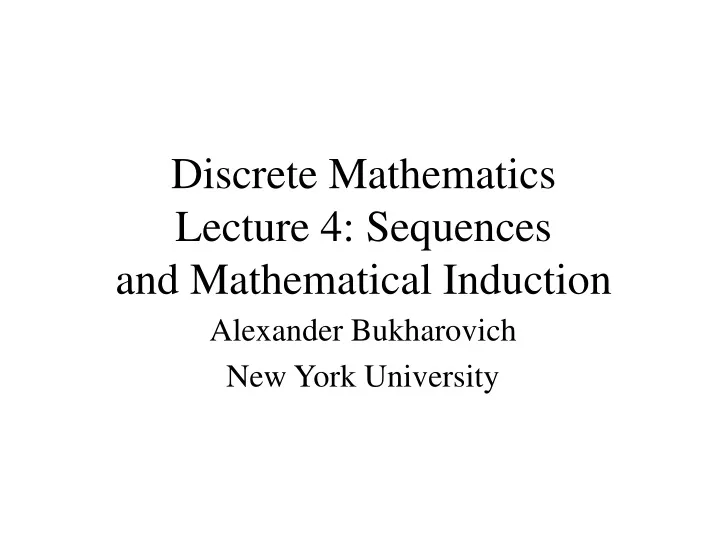 discrete mathematics lecture 4 sequences