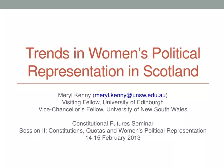 trends in women s political representation in scotland