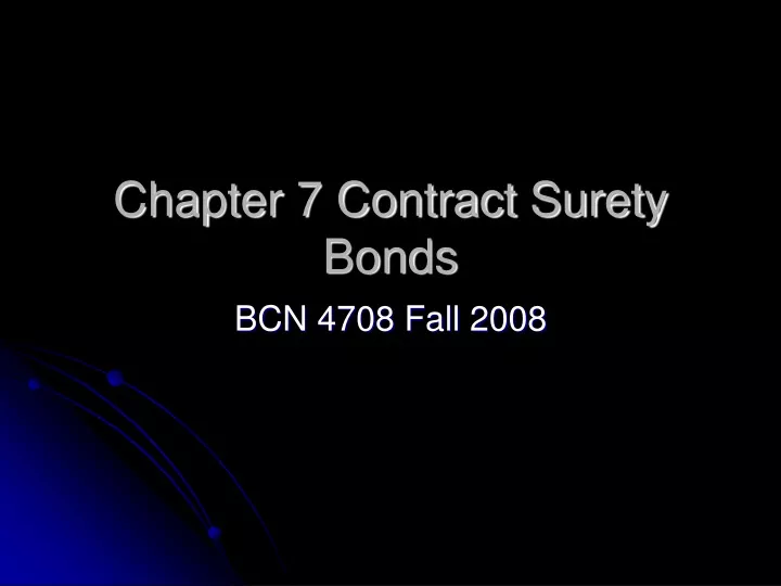 chapter 7 contract surety bonds
