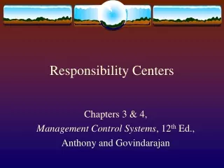 Responsibility Centers