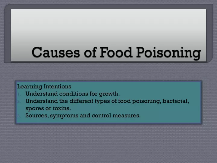 causes of food poisoning