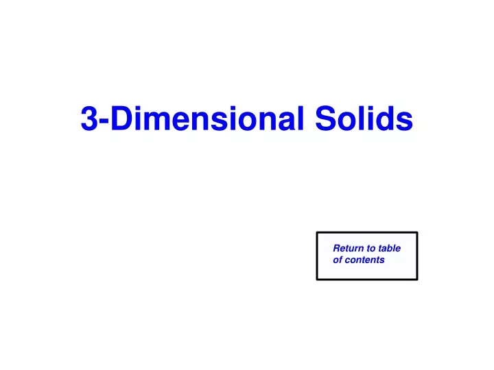 3 dimensional solids