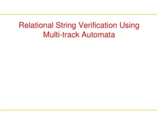 Relational String Verification Using Multi-track Automata
