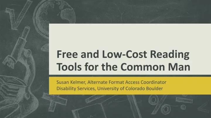free and low cost reading tools for the common man