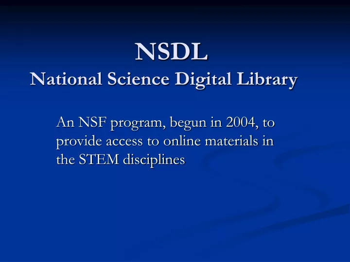 nsdl national science digital library