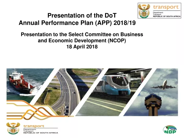 presentation of the dot annual performance plan