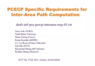 IETF 65, PCE WG, Dallas, 03/20/2006