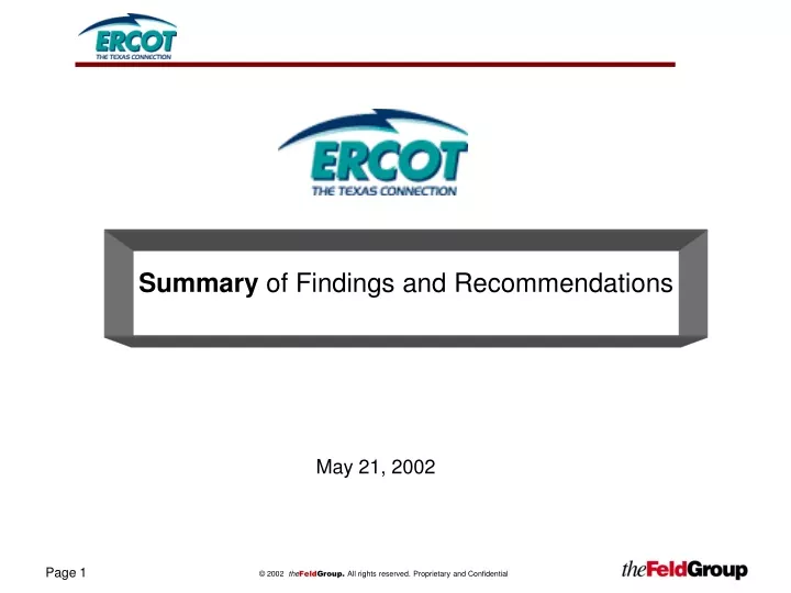 summary of findings and recommendations