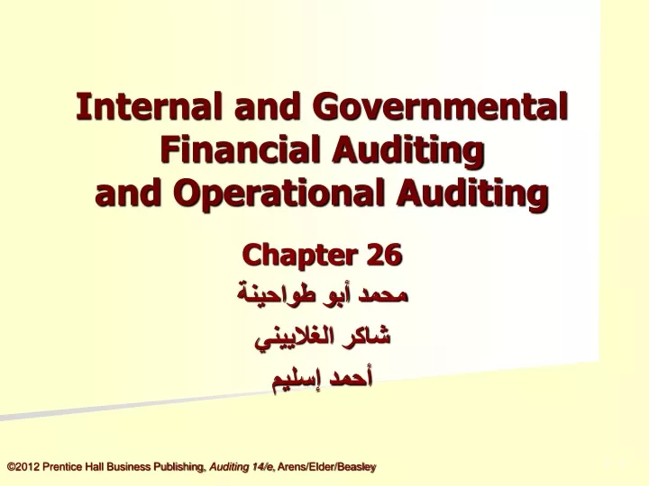 internal and governmental financial auditing and operational auditing