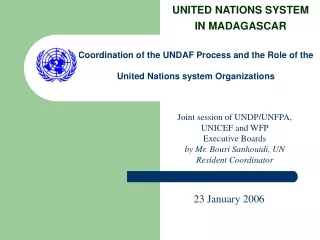 UNITED NATIONS SYSTEM IN MADAGASCAR