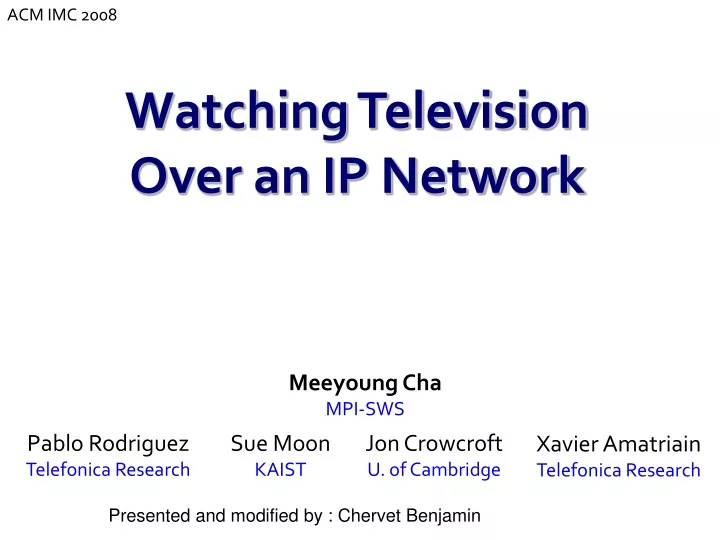 watching television over an ip network