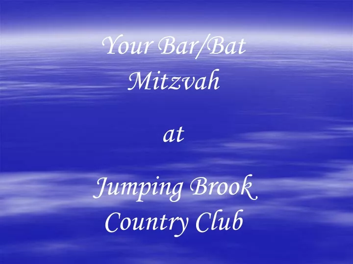 your bar bat mitzvah at jumping brook country club