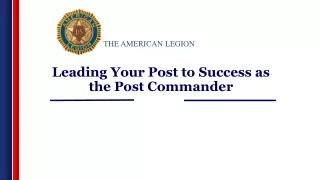 Leading Your Post to Success as the Post Commander
