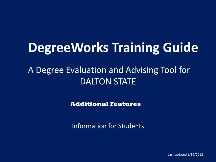 degreeworks training guide