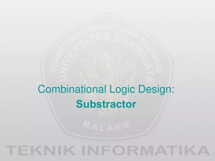 combinational logic design substractor
