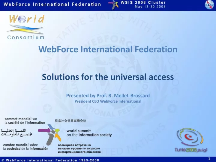 webforce international federation solutions for the universal access