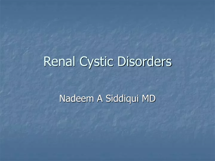 renal cystic disorders