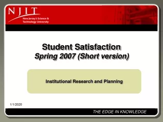 Student Satisfaction Spring 2007 (Short version)