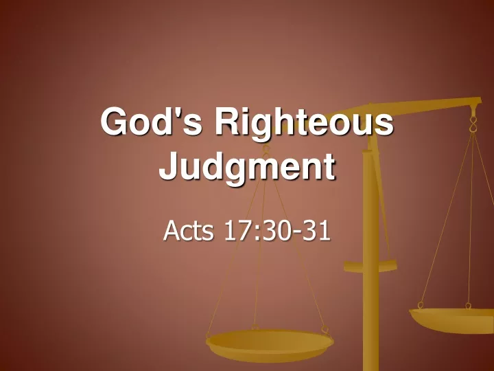 god s righteous judgment